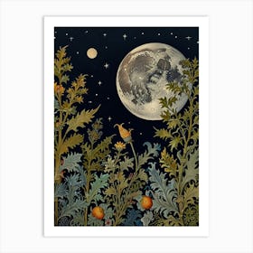 Moon In The Garden Style William Morris 1 Art Print