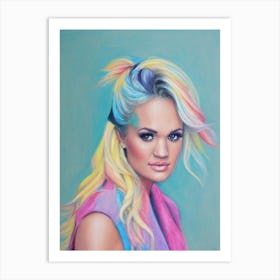 Carrie Underwood Colourful Illustration Art Print