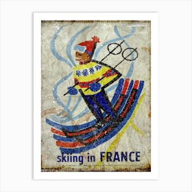 Vintage Travel Poster ― Skiing In France 1 Art Print