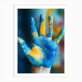 Child'S Hand Painted With Paint Art Print