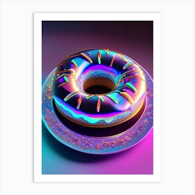 A Plate Of Donuts Holographic 1 Art Print
