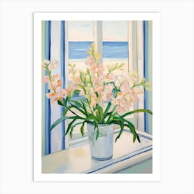 A Vase With Freesia, Flower Bouquet 3 Art Print