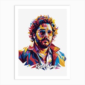 Post Malone 02 Portrait Music Icon WPAP Pop Art Style Art Print