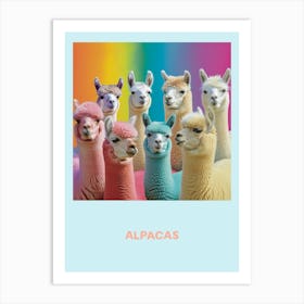 Alpacas Rainbow Poster 1 Art Print