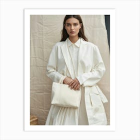 Model In White Coat Art Print