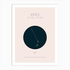 Aries Star Sign In Light Art Print