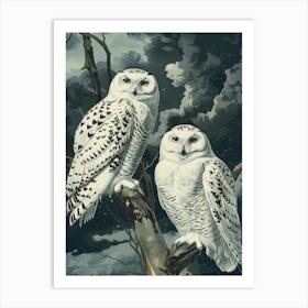 Snowy Owls 10 Art Print