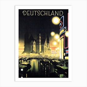 Deutchland, Berlin, Travel Poster From The Thirties Art Print