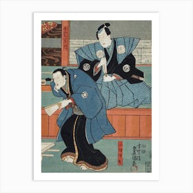 Actors Bandō Sajūrō I As Mumata Junsai, Bandō Takesaburō I As Oguri Sōtan By Utagawa Kunisada Art Print