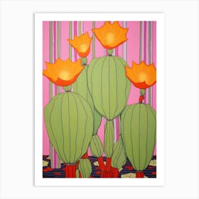 Mexican Style Cactus Illustration Nopal Cactus 1 Art Print