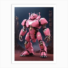 Pink Robot Art Print