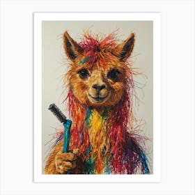 Rainbow Llama 4 Art Print