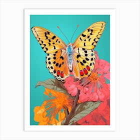 Pop Art Silver Washed Fritillary Butterfly Art Print