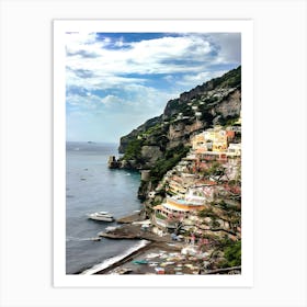 Amalfi Coast Cliff, Positano, Italy 1 Art Print