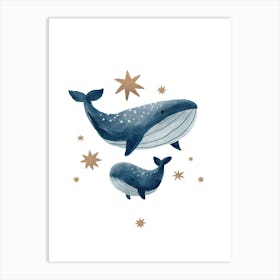 Blue whales Art Print