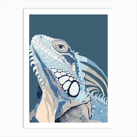 Fiji Crested Iguana Abstract Modern Illustration 6 Art Print
