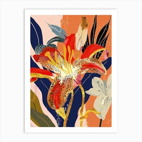 Colourful Flower Illustration Lily 2 Art Print