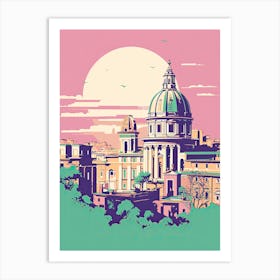 Rome In Risograph Style 2 Art Print