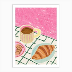 Coffee And Croissants Art Print
