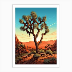  Retro Illustration Of A Joshua Tree In Mountain 5 Art Print