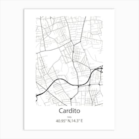 Cardito,Italy Minimalist Map Art Print