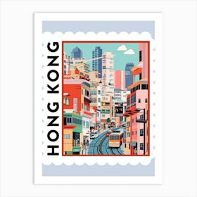 Hong Kong Travel Stamp Poster Art Print