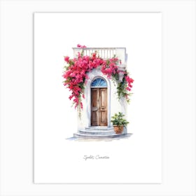 Split, Croatia   Mediterranean Doors Watercolour Painting 1 Poster Art Print