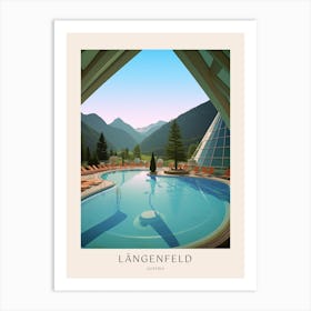 Längenfeld Austria Midcentury Modern Pool Poster Art Print