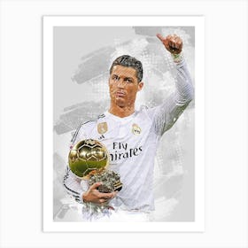 Cr7 Cristiano Ronaldo Watercolor Art Print