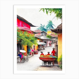 Hoi An Vietnam Soft Colours Tropical Destination Art Print