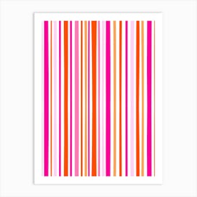 Orange And Pink Stripes 1 Art Print