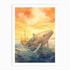 Ginkgo Toothed Beaked Whale At Sunrise Art Print