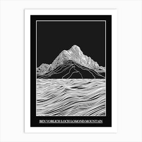 Ben Vorlich Loch Lomond Mountain Line Drawing 7 Poster Art Print