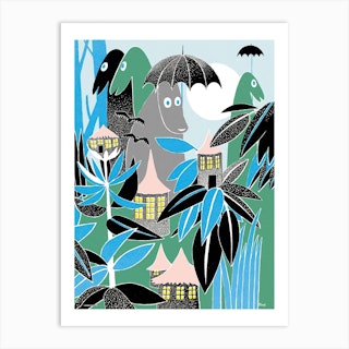 The Moomin Colour Collection Hemulens Umbrella Art Print