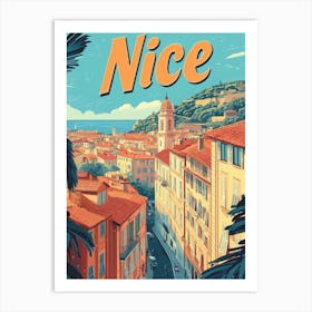 Aihrgdesign A Retro Travel Poster For Nice 4 Art Print