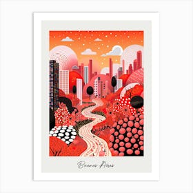 Poster Of Buenos Aires, Illustration In The Style Of Pop Art 2 Art Print