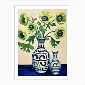 Flowers In A Vase Still Life Painting Anemone 2 Art Print