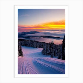 Mont Tremblant, Canada Sunrise Skiing Poster Art Print