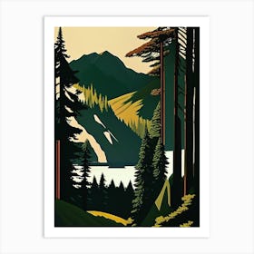Olympic National Park United States Of America Retro Art Print