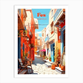 Fes Morocco Streetview Travel Art Art Print