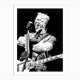 Black And White James Hetfield Art Print