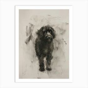 Polish Lowland Sheepdog Charcoal Line 2 Art Print