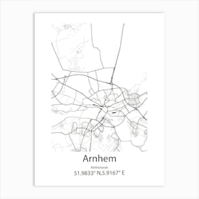 Arnhem,Netherlands Minimalist Map Art Print