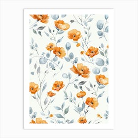 Orange Poppies 8 Art Print