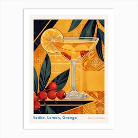 Fruity Art Deco Cocktail 3 Poster Art Print