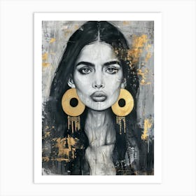 Gold Hoop Earrings Art Print