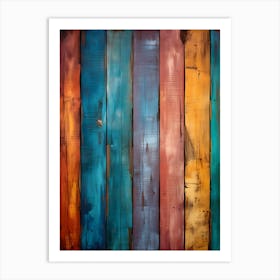 Colorful Wood Planks Art Print