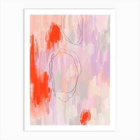 Red and Lilac. Abstract Acrylic Painting Art Print