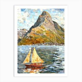 Sailboat In The Fjord Art Print