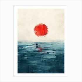 Sunset Over The Ocean, Minimalism 1 Art Print